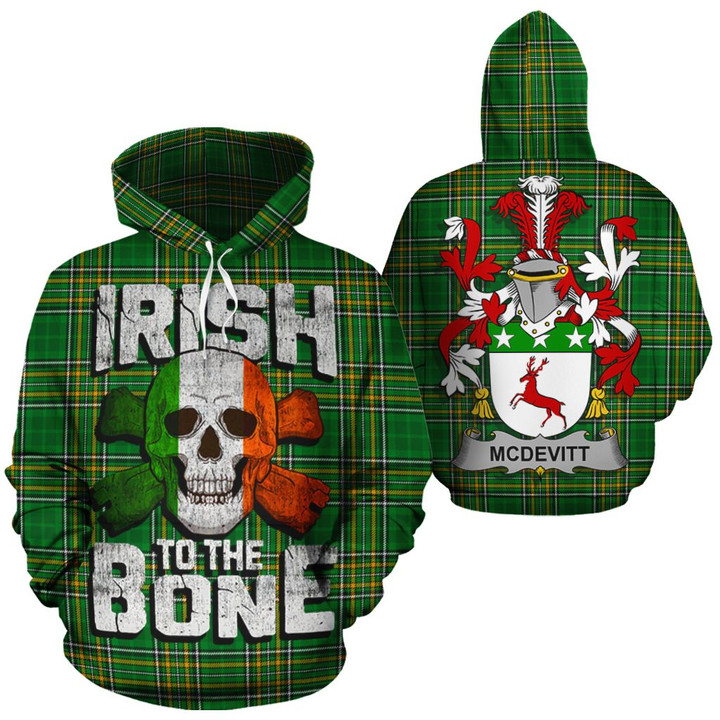 McDevitt Family Crest Ireland National Tartan Irish To The Bone Hoodie