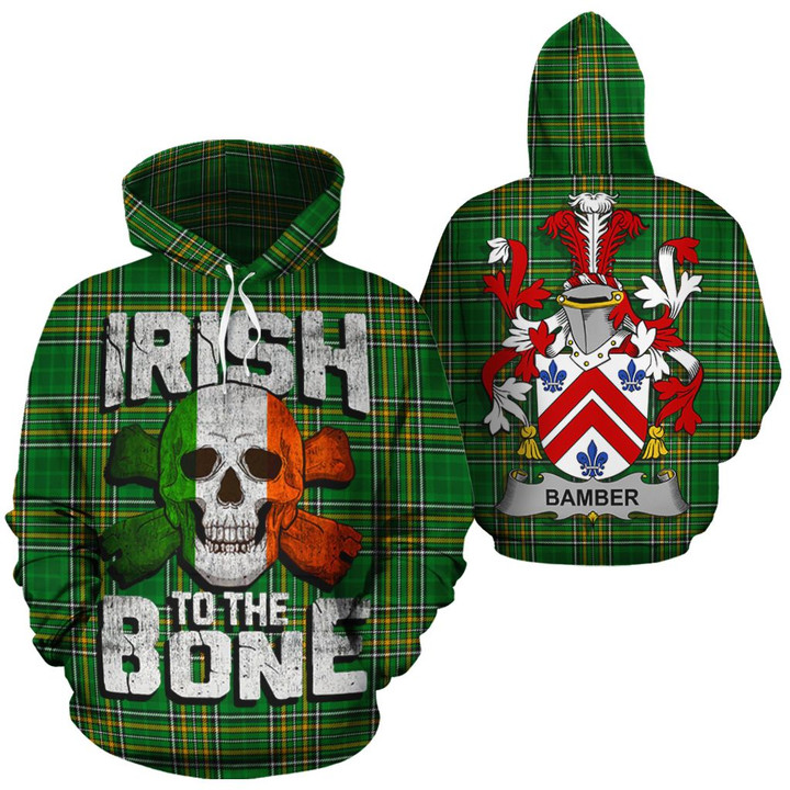 Bamber Family Crest Ireland National Tartan Irish To The Bone Hoodie