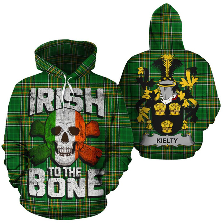 Kielty Family Crest Ireland National Tartan Irish To The Bone Hoodie