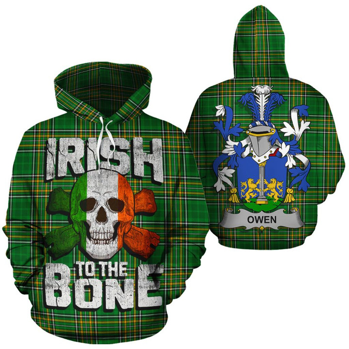 Owen Family Crest Ireland National Tartan Irish To The Bone Hoodie