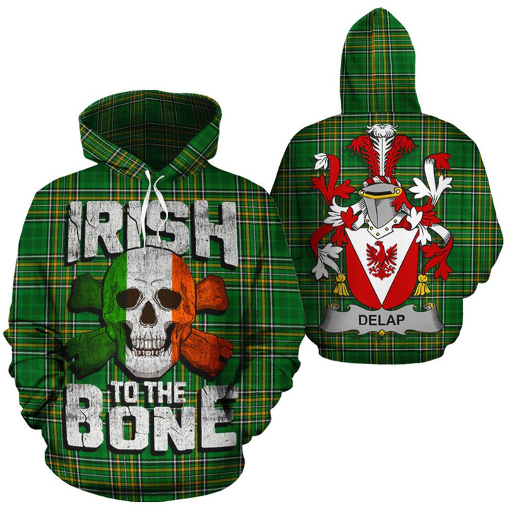 Delap Family Crest Ireland National Tartan Irish To The Bone Hoodie