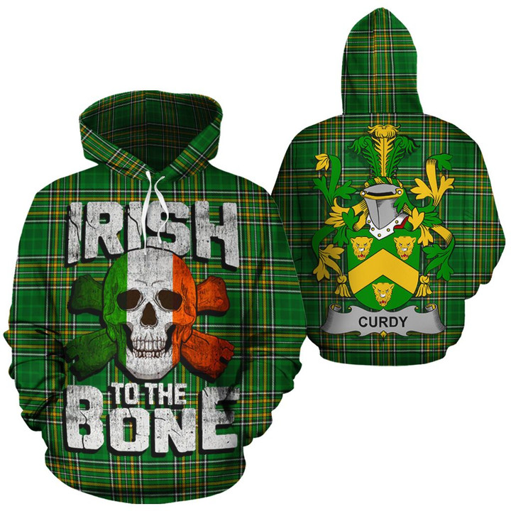 Curdy Family Crest Ireland National Tartan Irish To The Bone Hoodie