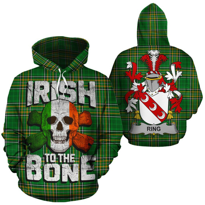 Ring Family Crest Ireland National Tartan Irish To The Bone Hoodie