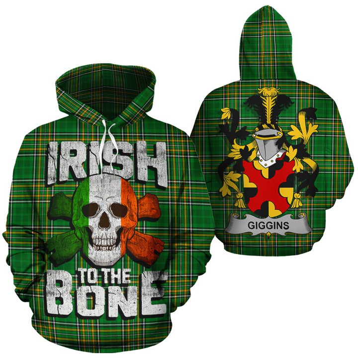 Giggins Family Crest Ireland National Tartan Irish To The Bone Hoodie