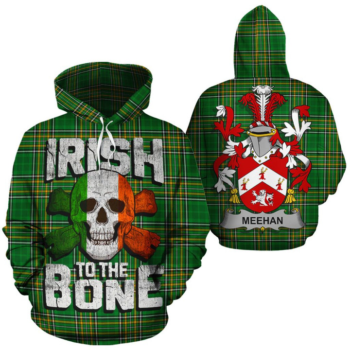 Meehan Family Crest Ireland National Tartan Irish To The Bone Hoodie