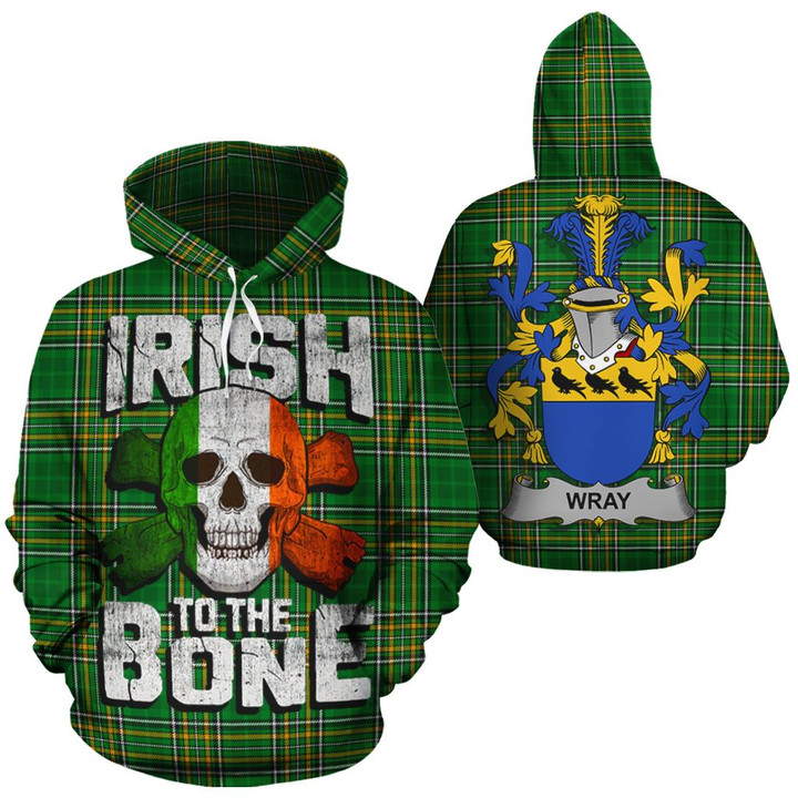 Wray Family Crest Ireland National Tartan Irish To The Bone Hoodie