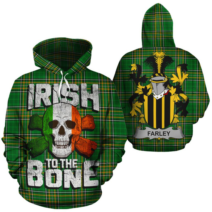Farley Family Crest Ireland National Tartan Irish To The Bone Hoodie