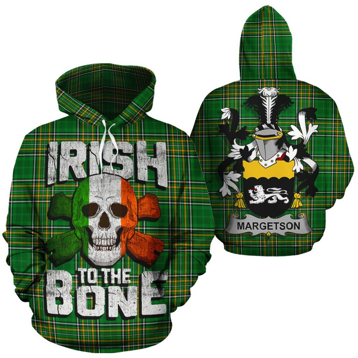 Margetson Family Crest Ireland National Tartan Irish To The Bone Hoodie