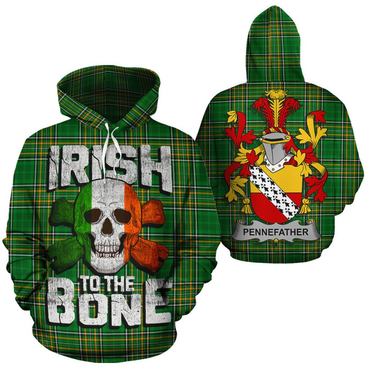 Pennefather Family Crest Ireland National Tartan Irish To The Bone Hoodie