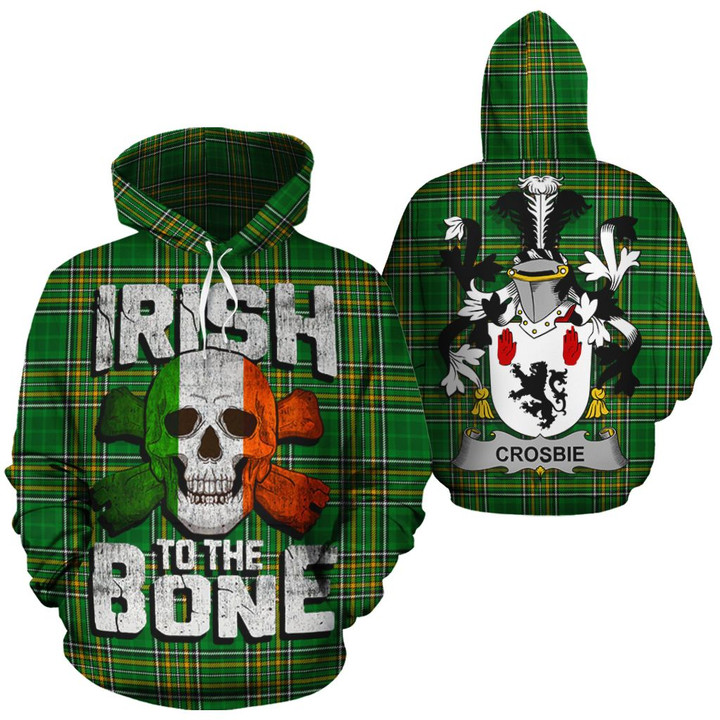 Crosbie Family Crest Ireland National Tartan Irish To The Bone Hoodie
