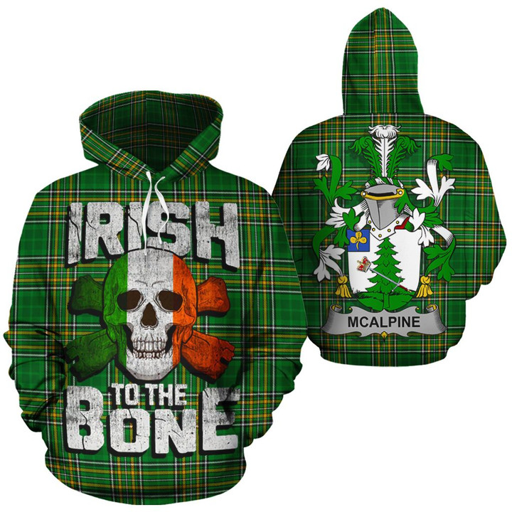 McAlpine Family Crest Ireland National Tartan Irish To The Bone Hoodie