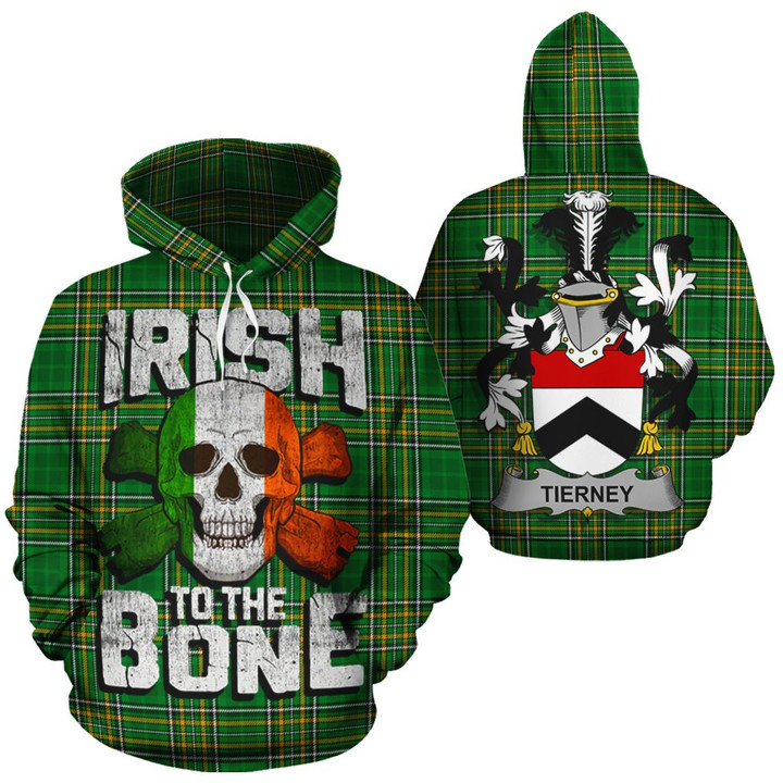 Tierney Family Crest Ireland National Tartan Irish To The Bone Hoodie