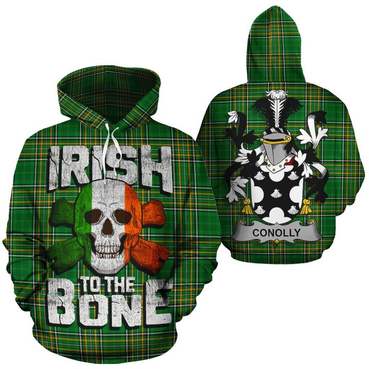 Conolly Family Crest Ireland National Tartan Irish To The Bone Hoodie