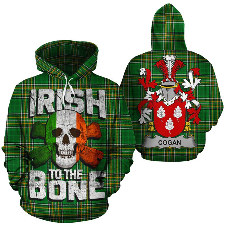 Cogan Family Crest Ireland National Tartan Irish To The Bone Hoodie