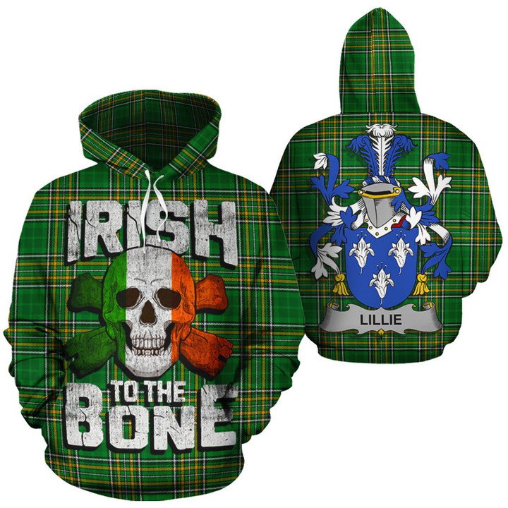 Lillie Family Crest Ireland National Tartan Irish To The Bone Hoodie