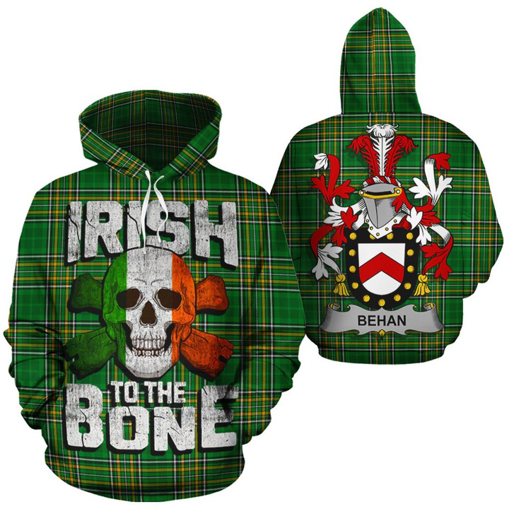 Behan Family Crest Ireland National Tartan Irish To The Bone Hoodie