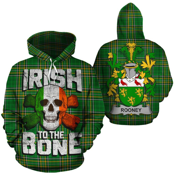 Rooney Family Crest Ireland National Tartan Irish To The Bone Hoodie