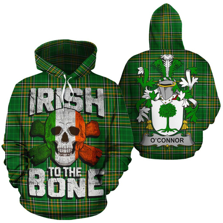 O'Connor 2 Family Crest Ireland National Tartan Irish To The Bone Hoodie