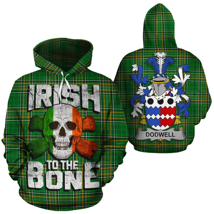 Dodwell Family Crest Ireland National Tartan Irish To The Bone Hoodie