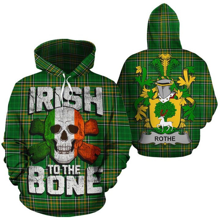 Rothe Family Crest Ireland National Tartan Irish To The Bone Hoodie