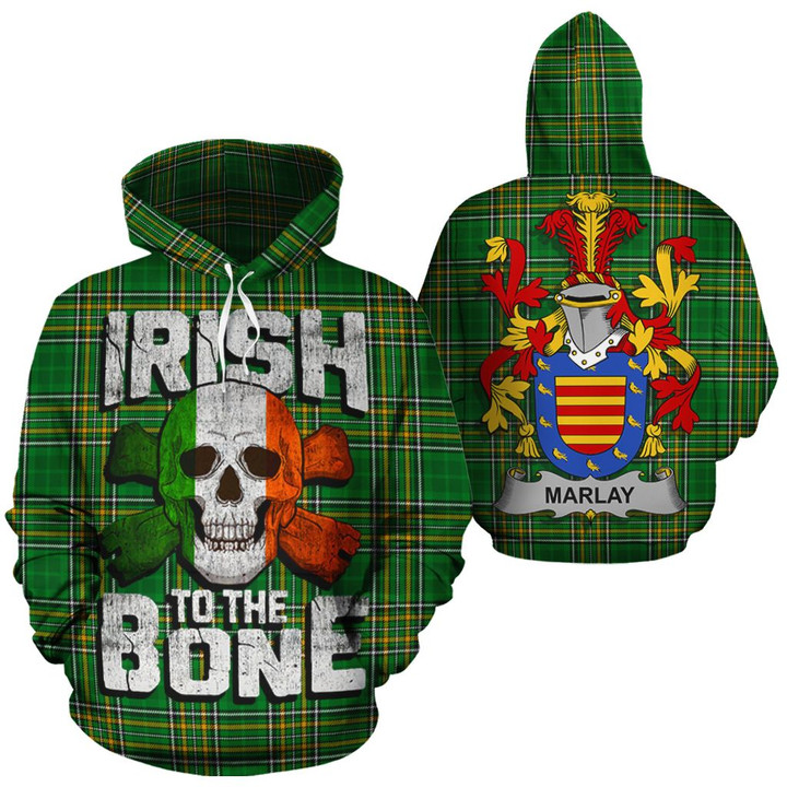 Marlay Family Crest Ireland National Tartan Irish To The Bone Hoodie
