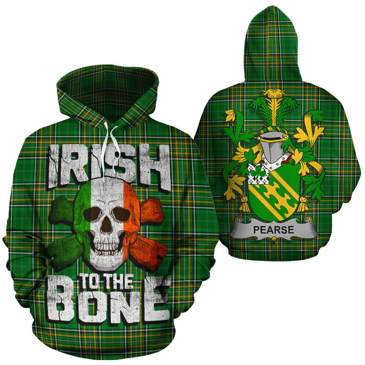 Pearse Family Crest Ireland National Tartan Irish To The Bone Hoodie
