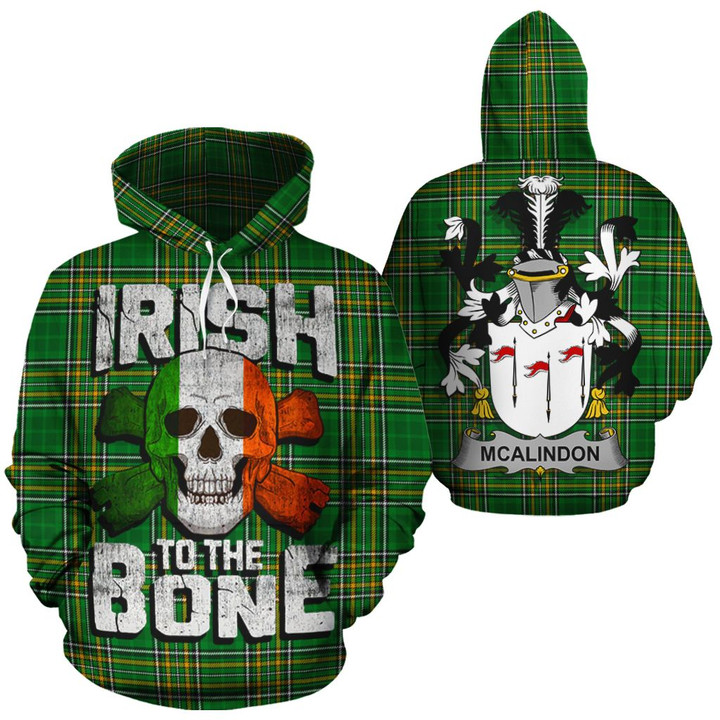McAlindon Family Crest Ireland National Tartan Irish To The Bone Hoodie