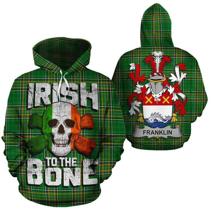 Franklin Family Crest Ireland National Tartan Irish To The Bone Hoodie