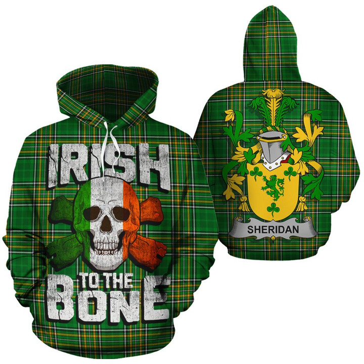 Sheridan Family Crest Ireland National Tartan Irish To The Bone Hoodie