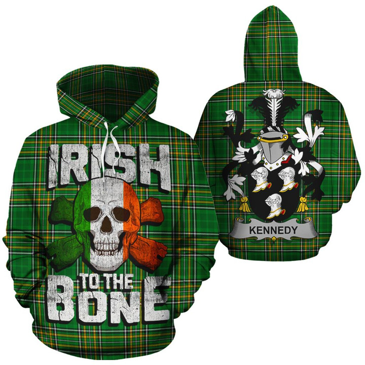 Kennedy Family Crest Ireland National Tartan Irish To The Bone Hoodie