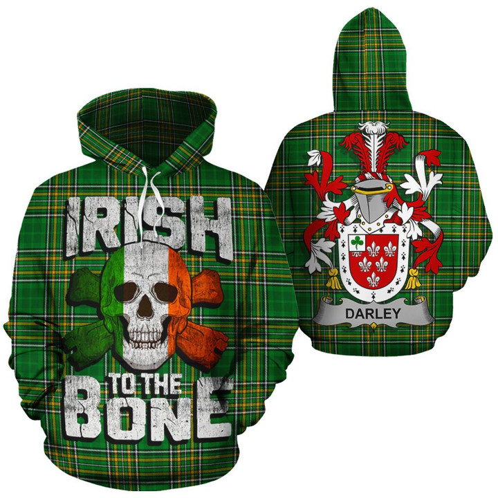 Darley Family Crest Ireland National Tartan Irish To The Bone Hoodie