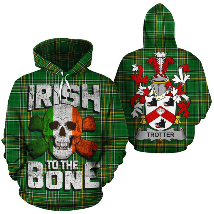 Trotter Family Crest Ireland National Tartan Irish To The Bone Hoodie
