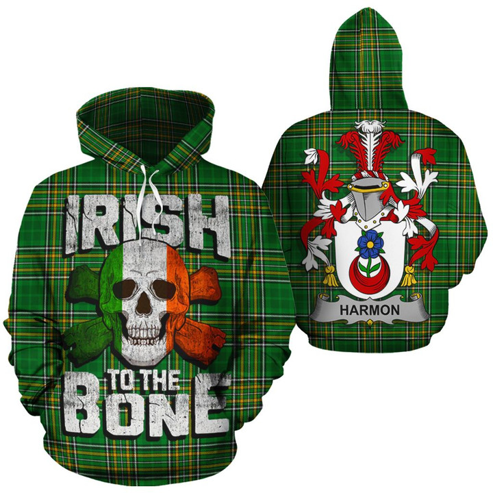 Harmon Family Crest Ireland National Tartan Irish To The Bone Hoodie