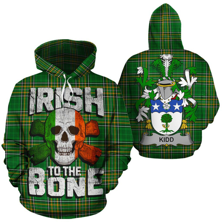 Kidd Family Crest Ireland National Tartan Irish To The Bone Hoodie