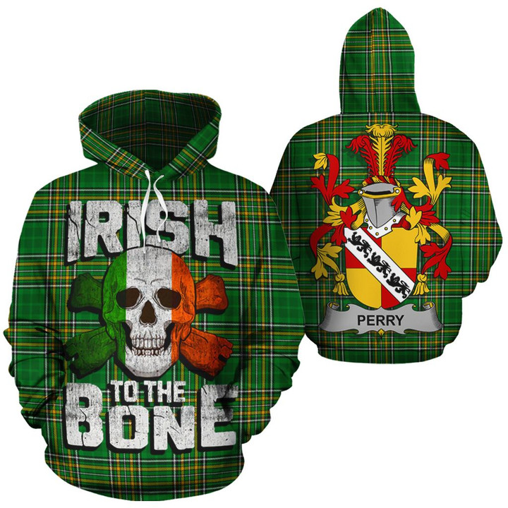 Perry Family Crest Ireland National Tartan Irish To The Bone Hoodie