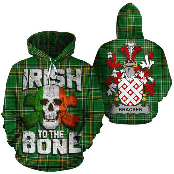 Bracken Family Crest Ireland National Tartan Irish To The Bone Hoodie