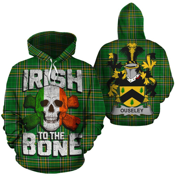 Ouseley Family Crest Ireland National Tartan Irish To The Bone Hoodie