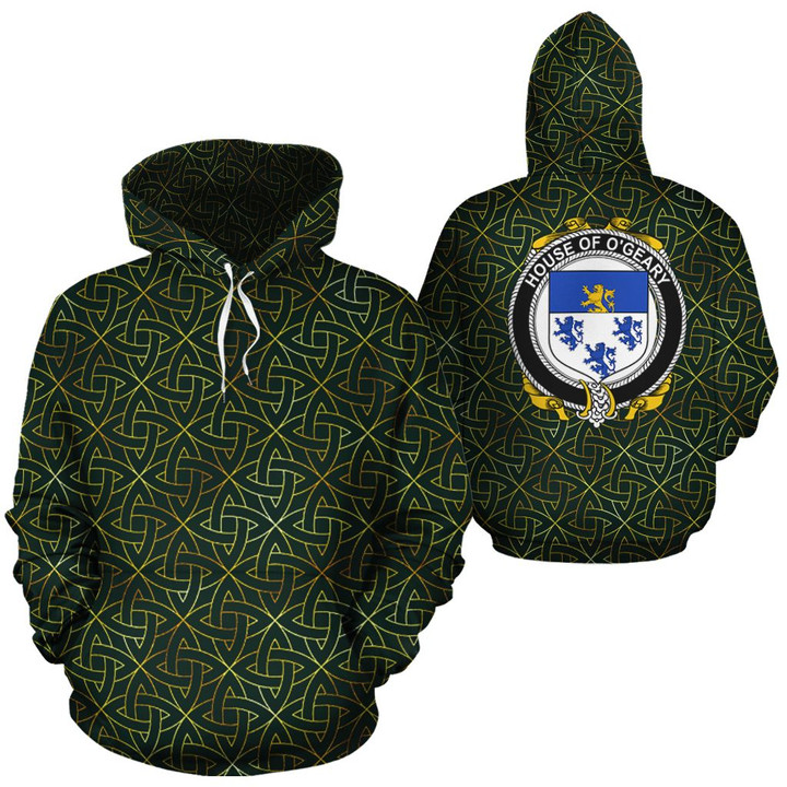 O'Geary Family Crest Ireland Background Gold Symbol Hoodie