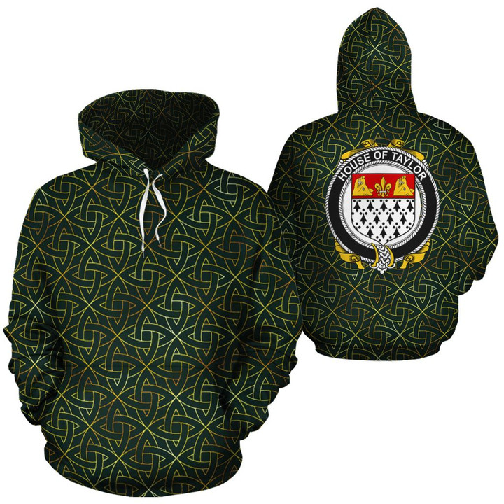 Taylor Family Crest Ireland Background Gold Symbol Hoodie