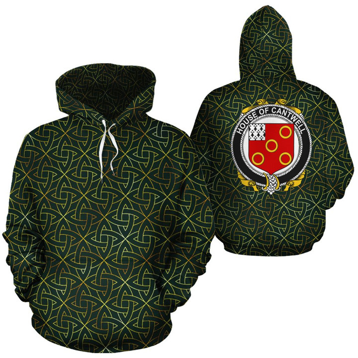 Cantwell Family Crest Ireland Background Gold Symbol Hoodie