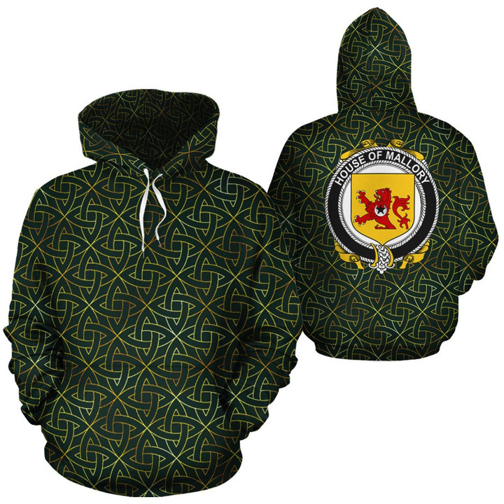 Mallory Family Crest Ireland Background Gold Symbol Hoodie