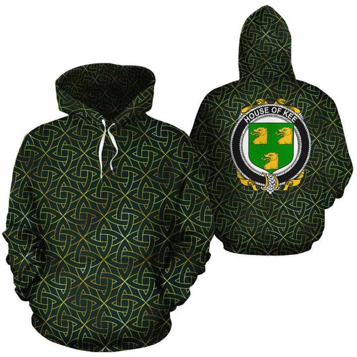 Kee Family Crest Ireland Background Gold Symbol Hoodie