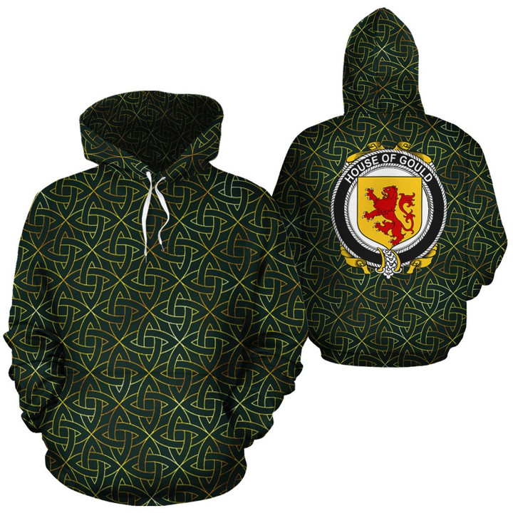 Gould Family Crest Ireland Background Gold Symbol Hoodie