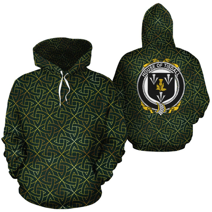 Tisdale Family Crest Ireland Background Gold Symbol Hoodie