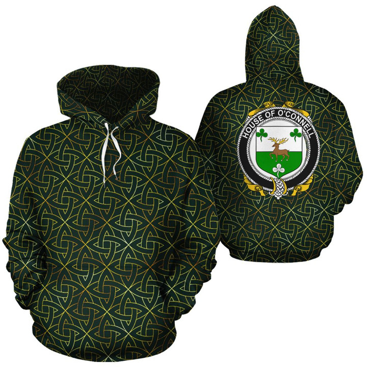 O'Connell Family Crest Ireland Background Gold Symbol Hoodie