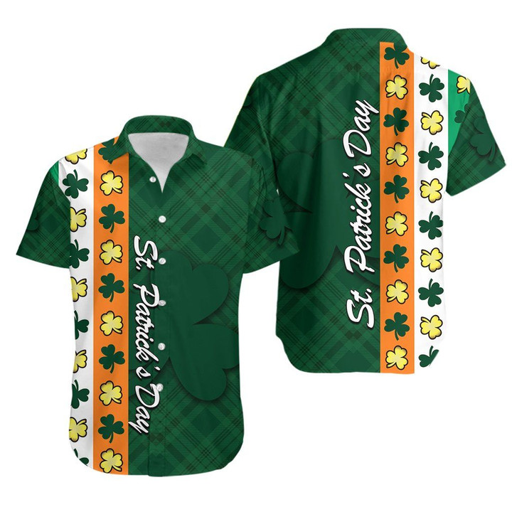 St. Patrick’s Day Ireland Flag Hawaiian Shirt Shamrock