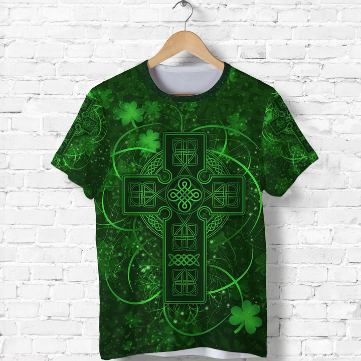 Ireland T Shirt Irish Saint Patrick Day Celtic Cross K8