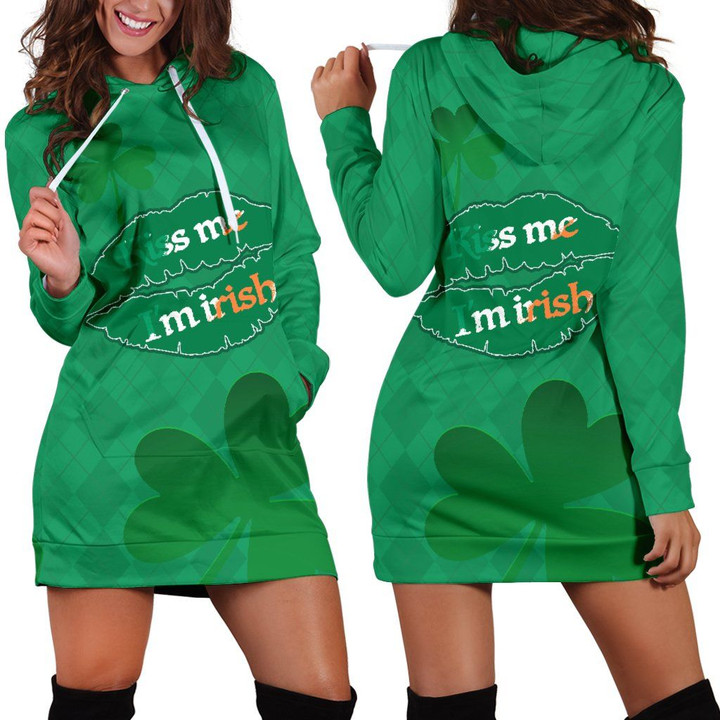 Patrick's Day Hoodie Dress Irish Girl Shamrock Version 2  | 1stIreland