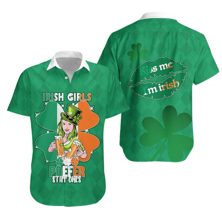 Patrick's Day Hawaiian Shirt Irish Girl Shamrock  | 1stIreland