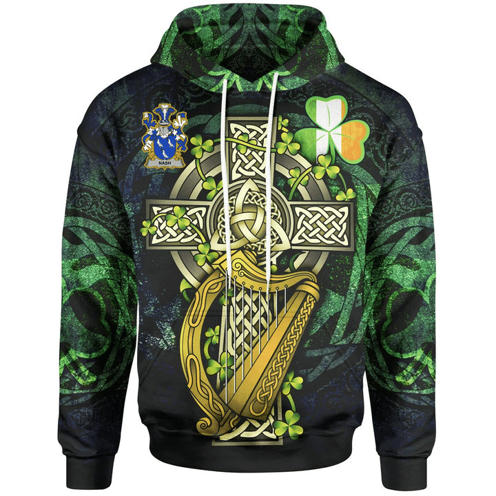 1stIreland Ireland Hoodie - Nash or Naish Ireland with Celtic Cross A7 | 1stIreland.com